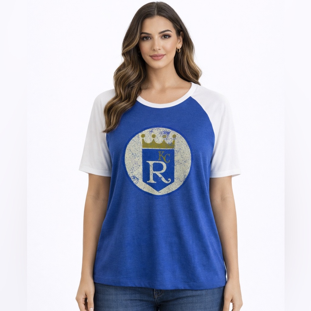 MLB Kansas City Royals Blue and White Short Sleeve T-Shirt